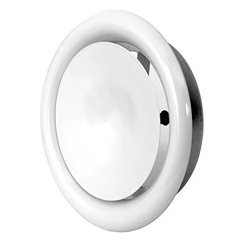 Ø 80mm Weiß Tellerventil Edelstahl Abluftventil Zuluftventil Zuluft Abluft - Metal mit Montagering Anemostat Deckenventil Lüftungsventile