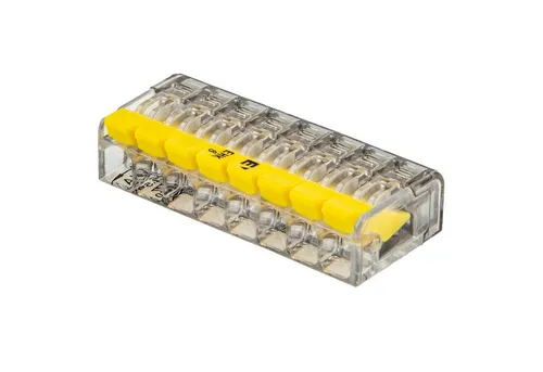 Eltropa Steckklemme Typ EHK - Klemme für 8 flexible & massive Leiter - Praktische Steckklemme für 8 Leiter von 0,2 bis 2,5 mm². Einfache Handhabung durch Hebelmechanismus und kompakte Bauform für effizientes Verdrahten.