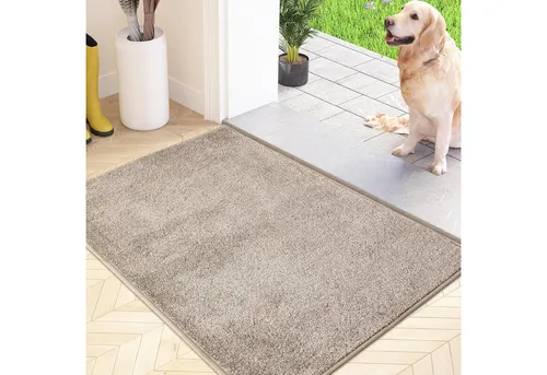 FCSDETAIL Fußmatte Schmutzfangmatte Innen 50x80cm Beige rutschfest waschbar