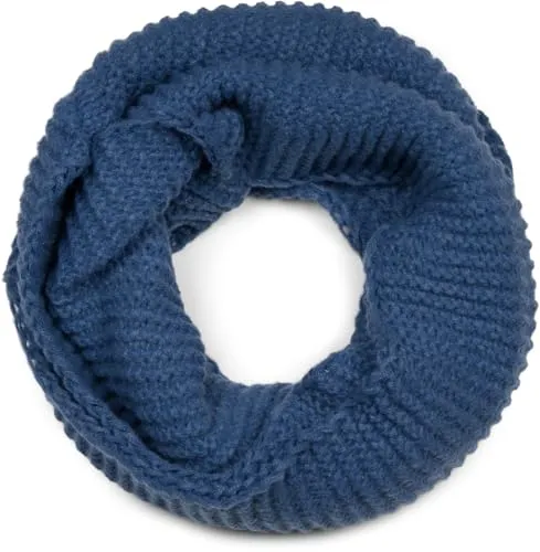 styleBREAKER Unisex Strick Loop Schal Einfarbig mit Wellenmuster - Warmer Winter Strickschal in Blau mit edlem Wellenmuster, ideal für kalte Temperaturen. Angenehmer Tragekomfort und vielseitig kombinierbar – perfekt für deinen individuellen Look.