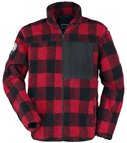 RED by EMP Herren schwarz-rote Flanell-Jacke S