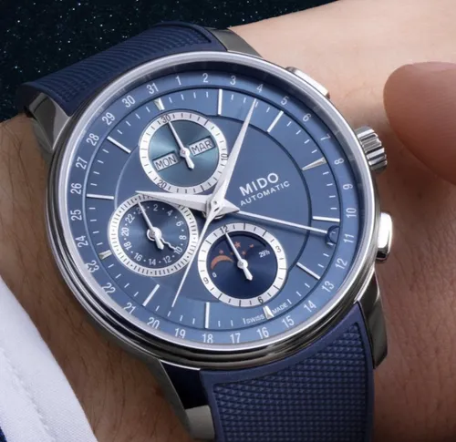 MIDO Baroncelli M0276251704100 Herren Automatikchronograph - Armbanduhren für Herren mit 60h Gangreserve, elegantes Edelstahlgehäuse und kratzfestem Saphirglas für zeitlose Präzision.