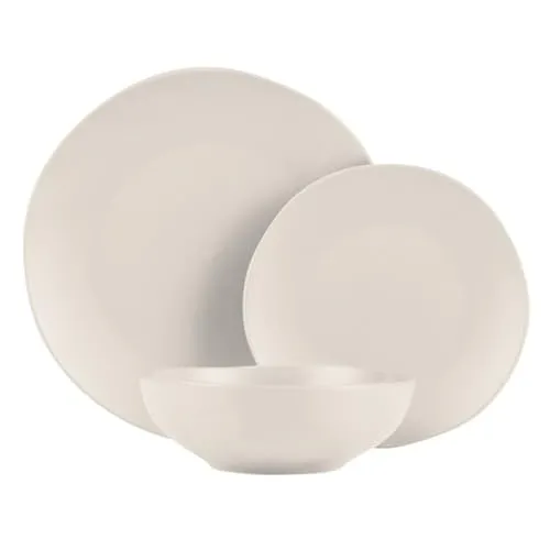 Berlinger Haus Esstischset 18-teilig Taupe Collection - Stilvoll und pflegeleicht - Tafelservice aus hochwertigem Steingut, spülmaschinenfest und mikrowellengeeignet. Elegantes Design in saharafarbener Creme, ideal für jeden Anlass.