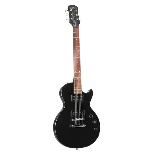 Epiphone Les Paul Special VE Vintage Worn Ebony E-Gitarre - E-Gitarre mit leichtgewichtigem Pappelkorpus und 1960 Slim Taper Halsprofil, ideal für Einsteiger und Fortgeschrittene. Authentisches Vintage Worn Finish für stilvolle Optik und vielseitigen Klang.
