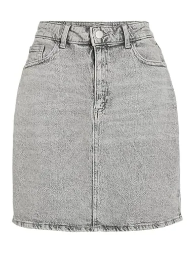 Vila Jeansrock VIKAJA JAF LBD DENIM SKIRT- NOOS grau 42 - Modischer Denimrock in Light Grey, figurbetont und elastisch. Ideal für lässige Outfits und bequem zu tragen dank Maschinenwäsche.