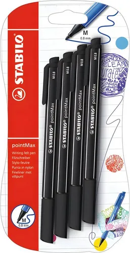 STABILO Malstift STABILO pointMaxschwarz 4er Blister in schwarz von STABILO