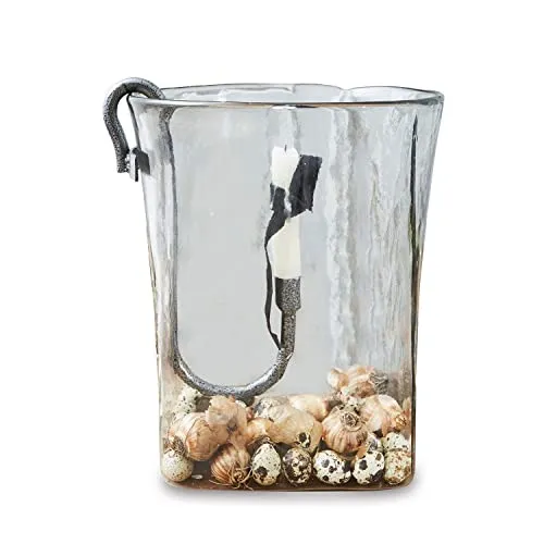 Loberon Windlicht Arcene - Faszinierende Glasstruktur mit abnehmbarem Kerzenhalter - Windlicht mit einzigartiger Glasstruktur, abnehmbarem Kerzenhalter und vielfältigen Dekorationsmöglichkeiten. Ideal für Stabkerzen und nachhaltig produziert.