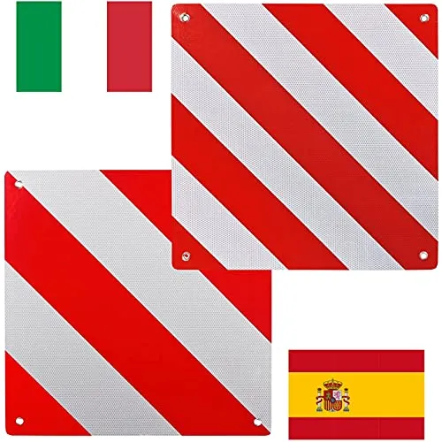 Warntafel zum wenden für Italien und Spanien Aluminium 50 x 50 cm mit Ösen