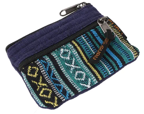 Ethno Portemonnaie, Geldbeutel - blau - 9*11*1 cm