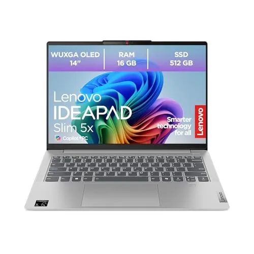 Lenovo IdeaPad Slim 5 14 Zoll Notebook - Leistungsstarkes 14 Zoll OLED Notebook mit 16 GB RAM und 512 GB SSD, ideal für kreatives Arbeiten und Entertainment, ausgestattet mit Windows 11 Home.