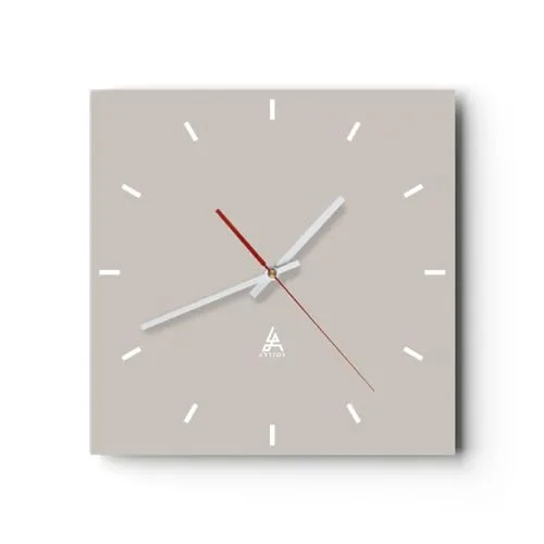 Modern Wanduhr 30x30cm Quadrat Klein Wand Uhr Glas Analog Zimmeruhren Küche Büro Wohnzimmer Glasuhr Wall Clock Dekoration Design Wanddekoration Küchenuhr C3AC30x30-3330