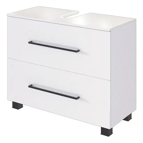 Badezimmer-Möbel Waschtisch-Unterschrank 70cm - Moderner Badschrank in Weiß mit Softclose-Schubkästen, ideal für Ihr Badezimmer oder Gäste-WC. Hergestellt in Deutschland, bietet er praktische Stauraumlösungen und elegantes Design.