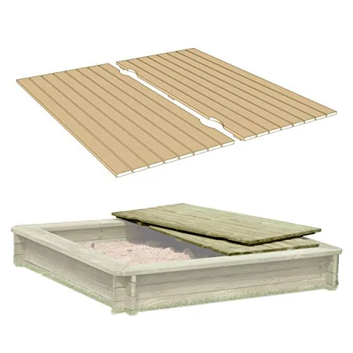 Gartenpirat Deckel aus Holz für Sandkasten - Zweiteilige Sandkastenabdeckung aus hochwertigem, hochdruckimprägniertem Holz (KDI grün) mit einer Gesamtgröße von 158 x 157 cm, ideal zum Schutz und zur Verlängerung der Lebensdauer Ihres Sandkastens.
