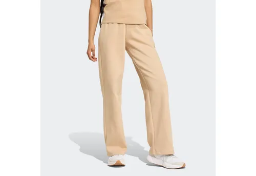 ADIDAS Damen Hose Essentials Small Logo Feel Cozy Open-Hem - Modische Hosen für Alltag und Entspannung, aus weichem Baumwollmix mit angerauter Innenseite für ultimativen Komfort und Wärme.