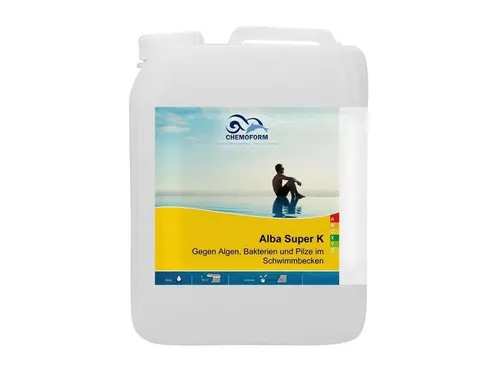 Chemoform Alba Super K 5 L Algenvernichter für Schwimmbäder - Wasserpflegeprodukte zur effektiven Algenverhütung, schaumfrei und geeignet für alle Wasserarten – ideal für saubere und klare Schwimmbäder.
