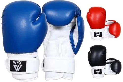 WFX Kinder-Boxhandschuhe für Kampfsport Sparring Junior-Praxishandschuhe strapazierfähiges Leder MMA-Trainingshandschuhe Boxsack-Handschuhe Schlaghandschuhe Muay Thai Kickboxen Jungen