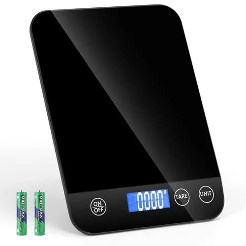 Gaethra Küchenwaage Digital, 15 kg Hochpräzise 1g/0.1oz Elektronik Küchenwaage, Professionell mit Harter Funktion Lebensmittelwaage, Feinwaage Küche mit Tara-Funktion, Batterien Enthalten （Food Scale）