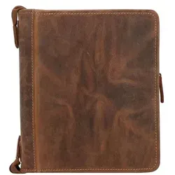 Greenburry Vintage Schreibmappe Leder 26 cm - Schreibmappe aus hochwertigem Leder, mit 6-Ring-Mechanik und vielseitigen Fächern für eine optimale Organisation Ihrer Unterlagen im DIN A5 Format.