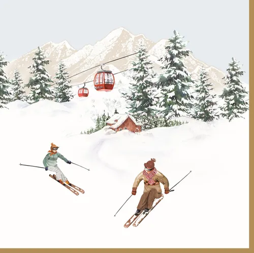 20er Pack Servietten CHALET Winterhütte 33x33cm Papier Easy Life