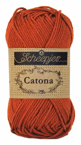 Scheepjes Catona 388 Rust Häkelwolle, 10 x 250 m - Hochwertiges Baumwollgarn in 109 Farben, ideal für Amigurumi und kreative Projekte. Nachhaltig produziert und EN71-3 zertifiziert, perfekt für Kinder.