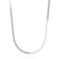 FAVS Kette 88817931 Edelstahl mit Perle - Elegantes Collier aus Edelstahl mit einer charmanten Perle, perfektes Accessoire für jeden Anlass.