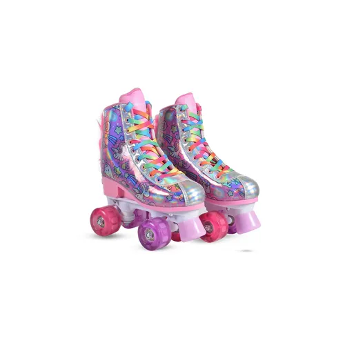 Byox Rollschuhe Einhorn - Beleuchtete PU-Räder für Kinder - Inliner mit leuchtenden PU-Rädern und ABEC-5 Lagern, ideal für Kinder ab 5 Jahren. Perfekt für Spaß und Sicherheit beim Fahren bis 60 kg.