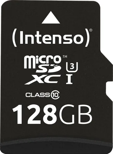 Intenso Professional microSDXC 128GB Class 10 UHS-I, U3, V30 - Extrem schnelle Speicherkarte mit bis zu 100 MB/s, ideal für Action-Cams und Smartphones, inkl. SD-Adapter