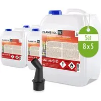 FLAMBIOL Bioethanol 5 L - 100% Hochrein für saubere Verbrennung - Bioethanol in 5 L Kanister, 100% rein für rückstandsfreie und geruchsfreie Verbrennung. Ideal für Edelstahl-Kamine, schnellere Flamme und optimale Nutzung bei 3D-Druckern.