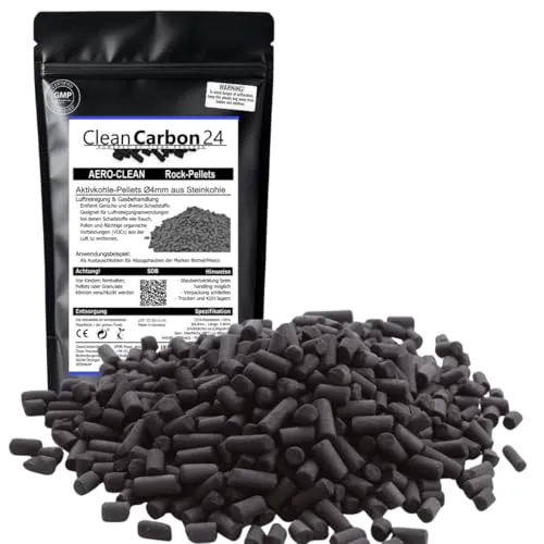 Aktivkohle Pellets Ø4mm, aus Steinkohle zur Luftreinigung AERO-CLEAN Rock-Pellets (2,5 Liter)