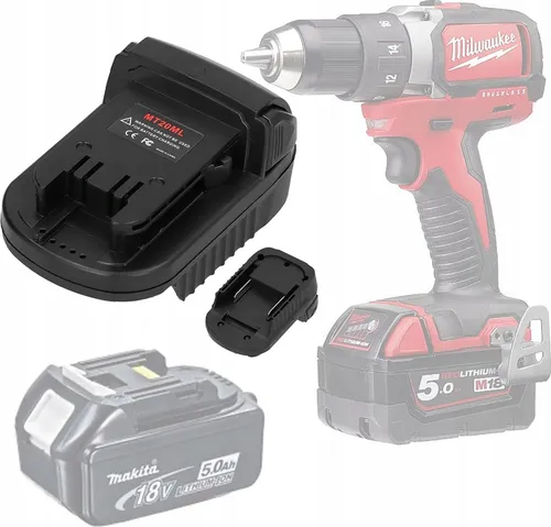 Adapter MT20ML – Kompatibel mit Makita 18V Akkus | Kompatibel mit Milwaukee M18 Werkzeugen | Akku-Konverter | Nur für Gerätebetrieb
