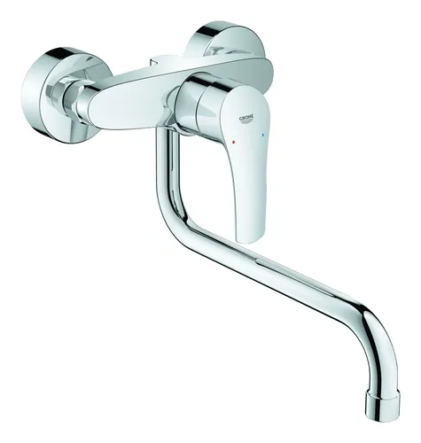 Grohe Eurosmart Einhand-Spültischbatterie - Wandmontage mit 276 mm Ausladung, elegantes Chrom-Finish und perfekte Kontrolle für Ihre Küche.