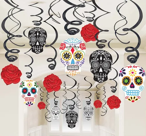 Swirl Deko Set * DAY OF DEAD * Halloween Deko Mottoparty Mexiko Party - 30 Teile