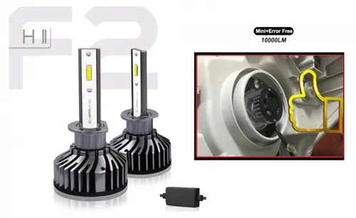 Kompakte Mini-LED-Diodenlampen H8/H9/H11, 12V/24V, 72W, 10000 lm – für Scheinwerfer