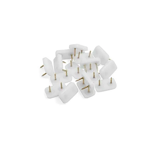 Design61 16x Möbelgleiter Kunststoffgleiter 30x18 mm mit Nagel in Weiß