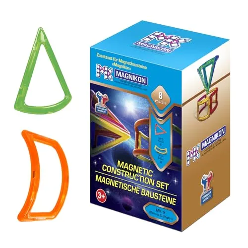 MAGNIKON Magnetische Bausteine Ersatzset - Kinderspielzeug ab 3 Jahre, Magnetbausteine, Magneten Kinder Spielzeug, Geschenk Für Mädchen und Jungen, Montessori Magische Magnetspiel (Konusse + Bogen)