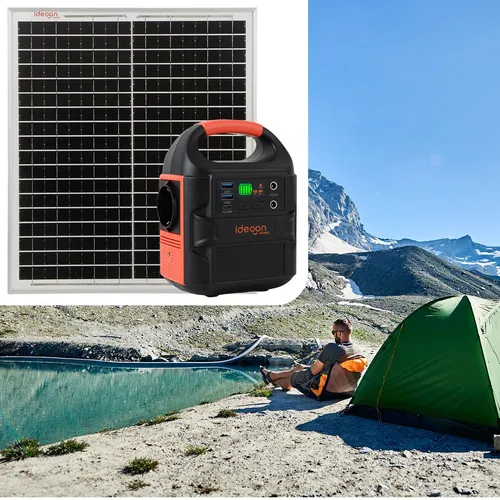 ideoon Mobiles Powerstation Set 88,8Wh mit Solarmodul