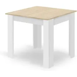 Tisch NP 80x80 Sonoma Eiche + Weiß