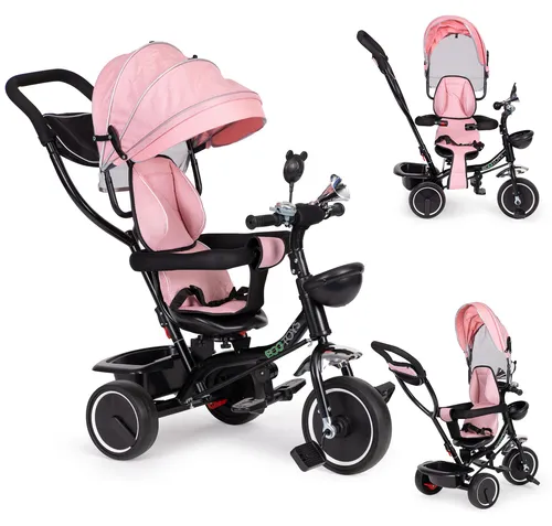 ECOTOYS Drehbares Dreirad mit Kinderwagensitz