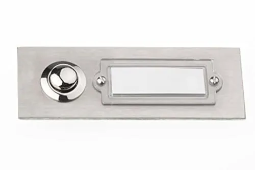 HUBER Unterputz Klingeltaster 1-fach aus Edelstahl - Türklingelknopf mit Namensschild - Haustürklingel Unterputz I Taster aus Messing - Klingelschalter, Klingel