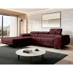 MODERNO Ecksofa NORBERG mit Schlaffunktion in rot von Moderno Meble