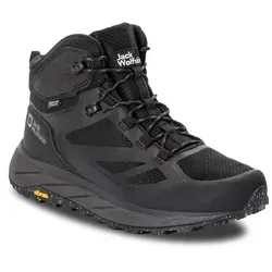 Jack Wolfskin Herren Terraventure Texapore Mid M - Black, 41 EU - Nachhaltiger Wanderschuh für intensive Tagestouren im Mittel- und Hochgebirge, bietet hervorragende Dämpfung mit recycelten Materialien und ist PFC-frei.