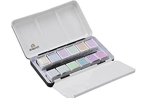 Rembrandt Royal Talens Water Color Box Special Effects 12 halbe Näpfchen Aquarellfarben