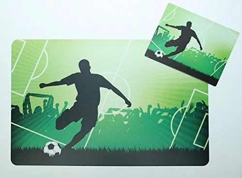 Schreibtischunterlagen Set 40 x 60 cm mit Mousepad Fußball/Fußballspieler