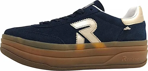 Rieker Damen sportlicher Schnürer in Blau, Größe 39