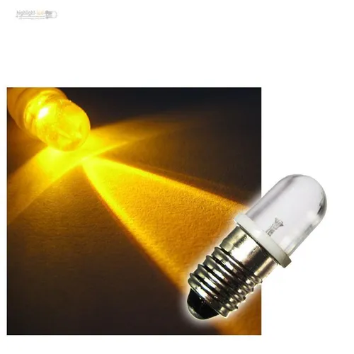 E10 LED Schraubsockel-Birne GELB 12V E-10 Lampe Leuchte Leuchtmittel 12 Volt