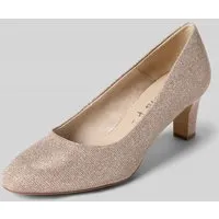 Tamaris Wide Fit Pumps mit ANTI-Slide-Sohle in Rose Gold, Größe 36 - Damen-Pumps mit bequemer Passform und stabilen Blockabsatz. Die innovative ANTI-Slide-Sohle sorgt für sicheren Halt und Komfort, ideal für den Alltag.