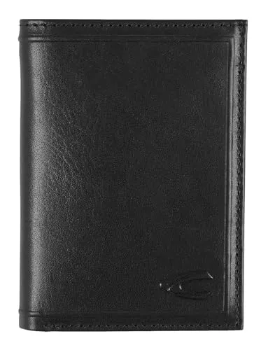 camel active Wood Card Wallet - Elegante Herren Geldbörse in Schwarz - Hochwertige Leder Geldbörse mit RFID-Schutz, 6 Kartensteckfächern und Scheinfach. Ideal für stilvolle Männer, die Funktionalität schätzen.