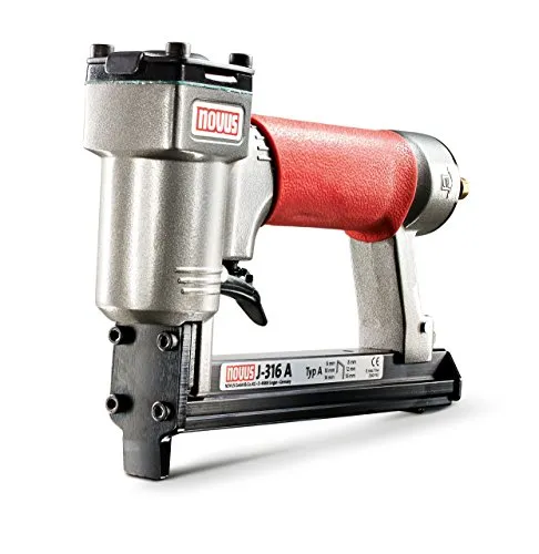 Novus Druckluft-Tacker J-316 - Profi-Tacker im Leichtmetallgehäuse für präzises Polstern und Dekorieren, ideal für Feindrahtklammern bis 16 mm, inklusive praktischem Koffer.