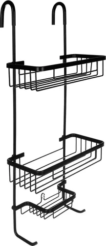 Duschablage zum Hängen ohne Bohren Duschregal Duschkorb 16721, Farbe:Schwarz/ black