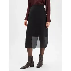OPUS Damen Midirock Renny | Mehrlagiger Bleistiftrock in Black, Größe 34 - Der OPUS Renny Bleistiftrock vereint modernen Chic und zeitlose Eleganz. Ideal für Büro und Freizeit, sorgt er für einen stilvollen Look. Hochwertiger Chiffon bietet angenehmen Tragekomfort.